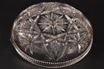 candy-bowl, silver, crystal, 875 standard, Ø 14.5 cm, the 20-30ties of 20th cent., Latvia...