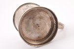 tea glass-holder, silver, art-nouveau, 84 standard, 114.30 g, engraving, h 10 cm, Ø (inside) 6.7 cm,...