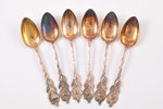 set of 6 teaspoons, silver, in a case, 813 standart, the 50ies of 20th cent., 60.40 g, Finland, 11.7...