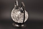 fruit dish, silver, Art Deco, crystal, 875 standard, 41.5 x 18.5 x 29 cm, the 30ties of 20th cent.,...
