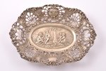 decorative dish, silver, 830 standart, 114.10 g, Germany, 18 x 13.4 cm, Swedish Import Hallmark...