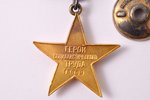 медаль, Герой Социалистического Труда, № 13859, с удостоверением, в футляре, золото, СССР, 1971 г.,...