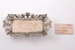 decorative dish, silver, 950(?) standart, the 18th cent., 267.70 g, France(?), 23.1 x 12.6 cm...