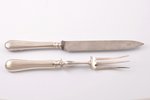 набор для сервировки, серебро, нож и вилка, 950 проба, общий вес изделий 267.45, 32.5 / 28 см, Франц...