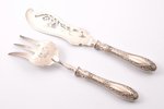 fish serving set, silver, 950 standard, total weight of items 289.10, 30.8 / 28.2 cm, France, in a b...