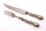 serving set, silver, knife and fork, 800 standard, total weight of items 238.10, 32 / 28 cm, France,...