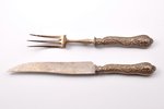 набор для сервировки, серебро, нож и вилка, 800 проба, общий вес изделий 238.10, 32 / 28 см, Франция...