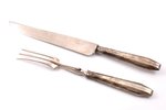 набор для сервировки, серебро, нож и вилка, Ар Деко, 950 проба, общий вес изделий 249.85, 33 / 27.7...