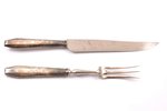 набор для сервировки, серебро, нож и вилка, Ар Деко, 950 проба, общий вес изделий 249.85, 33 / 27.7...