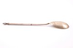 set of teaspoons, silver, 12 pcs, 84 standard, 219.85 g, engraving, gilding, 14.2 cm, Levin Stepan K...