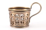 tea glass-holder, Gebr. Buch Warschau, silver plated, Russia, Congress Poland, the 2nd half of the 1...