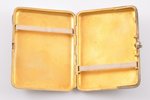 cigarette case, silver, 875 standard, 170.70 g, niello enamel, gilding, 10.7 x 8.2 x 1.9 cm, The "Se...