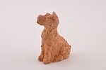 figurine, a Dog, ceramics, Riga (Latvia), USSR, sculpture's work, molder - Yanis Grauds, 1969, 7 cm...