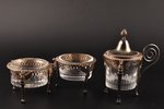 комплект для специй, серебро, стекло, 1-я половина 19-го века, (вес серебра) 271.70 г, Ambroise Ming...