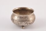 saltcellar, silver, 84, 875 standard, 37.40 g, engraving, h 3.1 cm, 1891, Moscow, Russia...