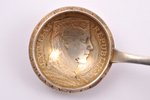 чайная ложка, серебро, из 5-латовой монеты (1932), 875 проба, 36.60 г, 12.8 см, 20-30е годы 20го век...