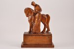 figurative copmosition, "Farewell", work of authorship, wood, the 20-30ties of 20th cent., h 22.3 cm...