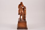 figurative copmosition, "Farewell", work of authorship, wood, the 20-30ties of 20th cent., h 22.3 cm...
