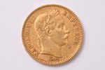 20 франков, 1862 г., A, золото, Франция, 6.43 г, Ø 21.2 мм, XF, 900 проба...