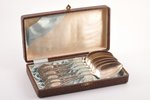 set of 6 spoons, silver, in a case, 875 standart, the 30ties of 20th cent., 392.75 g, Latvia, 21.9 c...