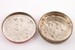 kastīte, metāls, PSRS, 20. gs. 40-50tie gadi, Ø 9.8 cm...