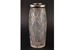 a vase, silver, crystal, 875 standard, 19.5 cm, the 30ties of 20th cent., Latvia...