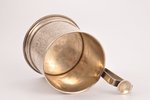 tea glass-holder, silver, 84 standart, engraving, 1888, 128.60 g, Moscow, Russia, Ø (inner) 6.4 cm...