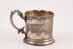 tea glass-holder, silver, 875 standart, the 30ties of 20th cent., 82 g, by Ludwig Rozentahl, Riga, L...