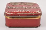 box, stock society Teodor Riegert, Rīga, metal, Latvia, the 20-30ties of 20th cent., 8.6 x 8.5 x 3.9...