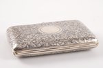 cigarette case, silver, "Troyka", 84 standard, 136.35 g, engraving, niello enamel, 10 x 7 x 1.7 cm,...