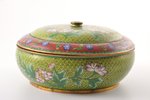 case, metal, enamel, China, the 50ies of 20th cent., Ø 22 cm...