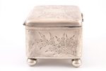 case, silver, 84 standard, 388.80 g, engraving, 13.5 x 10.5 x 8.3 cm, by Klimovich, the end of the 1...