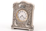 galda pulkstenis, "Doxa", sudraba uzlikā (Lielbritānija), Šveice, 20. gs. sākums, 14.5 x 11.8 / 8.3...