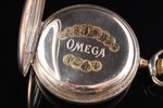 kabatas pulkstenis, "Omega", Šveice, 20. gs. sākums, sudrabs, 800 prove, (kopējs) 89.50 g, 6.3 x 5.1...