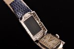 ladie's wristwatch, in a case, "IWC", Switzerland, diamonds, platinum, (dial) 1.9 x 1.4 cm, (strap)...