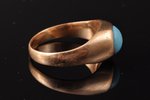 a ring, gold, 56 standard, 3.77 g., the item's dimensions 16.5 cm, turquoise, Moscow, Russia...