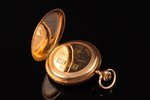 карманные часы, "Moulinet", рубеж 19-го и 20-го веков, золото, 56, 585 проба, 98.75 г, 6.9 x 5.4 см...