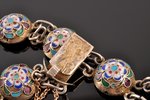 a bracelet, silver, enamel, 84 standard, 13.30 g., the item's dimensions 18 cm, 1908-1917, St. Peter...