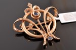 a pendant, a brooch, Art Nouveau, silver, gilding, 830 standard, 8.09 g., the item's dimensions 4.1...