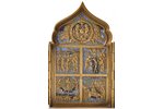 icon with foldable side flaps, Great Feasts, copper alloy, 4-color enamel, Russia, the border of the...