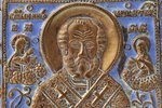 icon, Saint Nicholas the Miracle-Worker, copper alloy, 1-color enamel, Russia, the beginning of the...