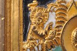 ikona, Svētais Nikolajs Brīnumdarītājs, vara sakausējuma, zeltījums, 5-krāsu emalja, Krievijas impēr...