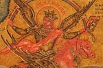icon, Archangel Michael, board, painting, guilding, Russia, the 19th cent., 22.2 x 19.2 x 2.5 cm...