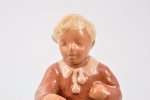 statuete, Zēns ar ķirbi, keramika, Lietuva, PSRS, Kaunas kombināts "Daile", 20 gs. 60tie gadi, 14 cm...
