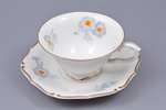 tea pair, porcelain, J.K. Jessen manufactory, Riga (Latvia), the 30ties of 20th cent., Ø (plate) 12...