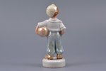figurine, The young footballer, porcelain, USSR, Riga porcelain factory, molder - Zina Ulste, the 50...