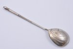 spoon, silver, Art Nouveau, 84 standard, 31.20 g, engraving, 16.7 cm, 1908-1916, Moscow, Russia...