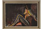 V. Cauka, Nude, 1961, carton, oil, 33.5 x 47.3 cm...