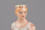 figurine, tray, "A girl in national costume", porcelain, Riga (Latvia), M.S. Kuznetsov manufactory,...
