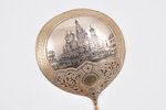 spoon, silver, "Kremlin", 84 standard, 46.45 g, niello enamel, 15.1 cm, 1874, Moscow, Russia...
